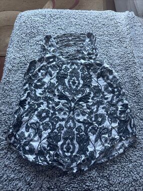 Xhilaration Black and White Damask Halter Tank